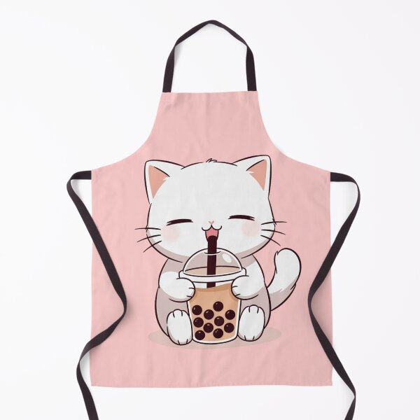 Item preview, Cute Kawaii Cat Drinking Bubble Tea Boba designed and sold by ZyloPrints.