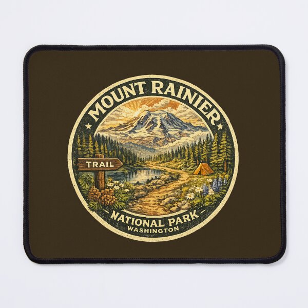 Item preview, Mount Rainier National Park Vintage Travel Poster | Washington Volcano Retro Hiking Adventure Nature Lover designed and sold by Globalcitytees.