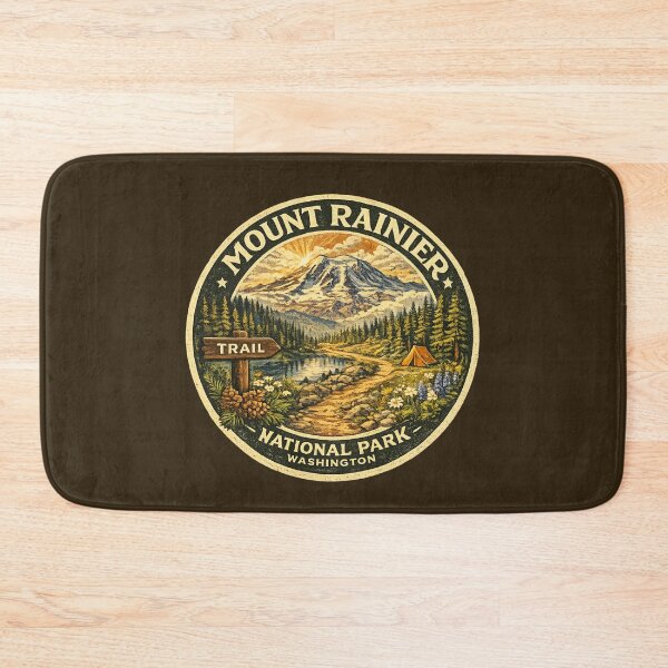 Item preview, Mount Rainier National Park Vintage Travel Poster | Washington Volcano Retro Hiking Adventure Nature Lover designed and sold by Globalcitytees.