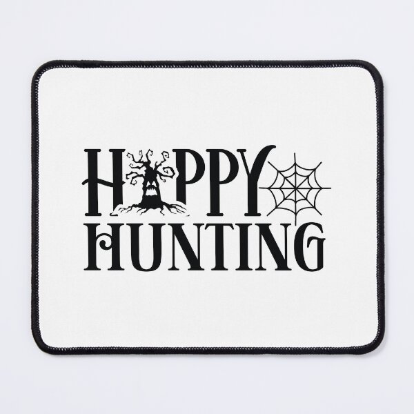 Item preview, Happy Hunting - Retro Autumn Halloween Vibes Quotes Spooky USA Season Apparel Art designed and sold by FuzionRaptor.