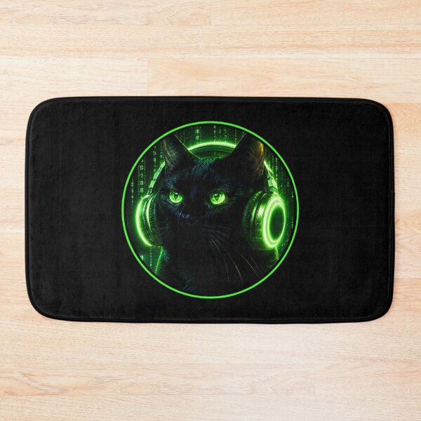 Item preview, Cyberpunk Gamer Cat Neon Art designed and sold by Moodprint5.