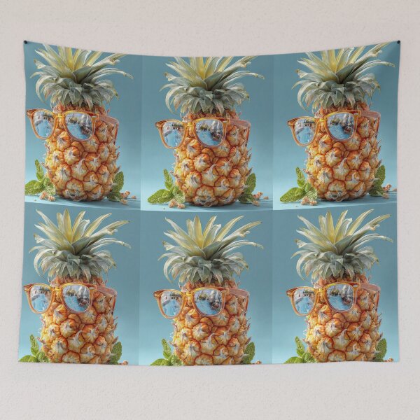 Item preview, Pineapple Tropical Fruits and Flowers designed and sold by Grafititee.