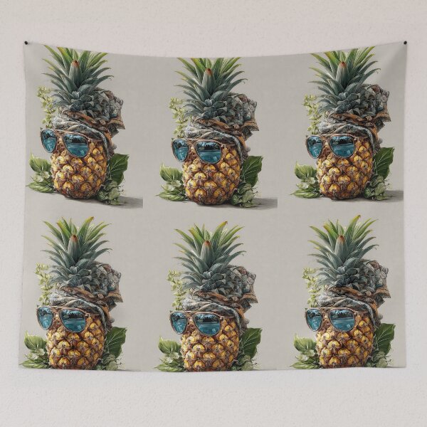 Item preview, Pineapple Tropical Fruits and Flowers designed and sold by Grafititee.