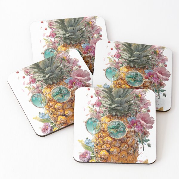 Item preview, Pineapple Tropical Fruits and Flowers designed and sold by Grafititee.