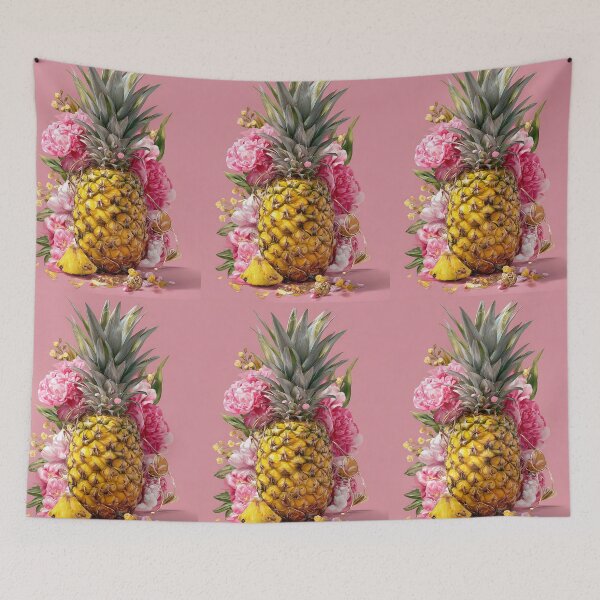 Item preview, Pineapple Tropical Fruits and Flowers designed and sold by Grafititee.