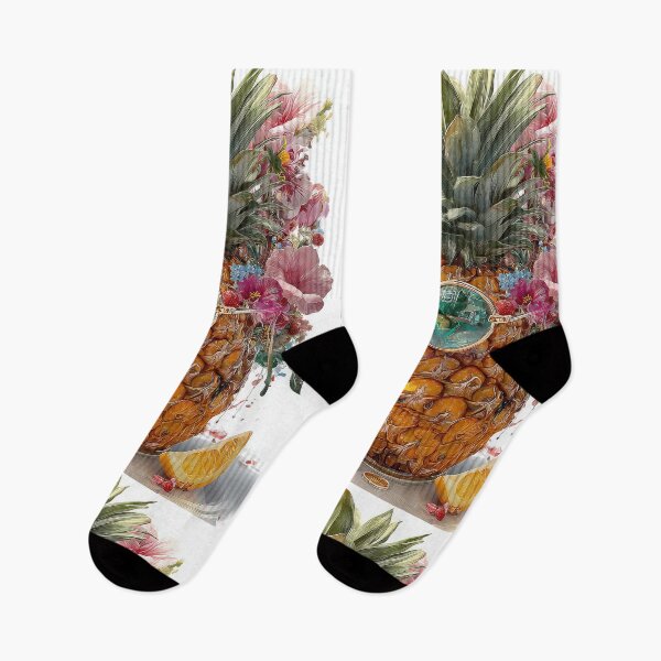 Item preview, Pineapple Tropical Fruits and Flowers designed and sold by Grafititee.