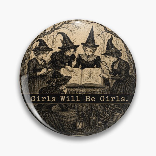 Item preview, Girls Will Be Girls Victorian Witch Book Club Shirt for Gothic Readers designed and sold by POD DYNASTY | Original Print On Demand T-Shirt Graphics.