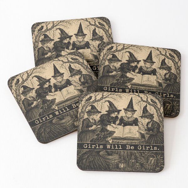 Item preview, Girls Will Be Girls Victorian Witch Book Club Shirt for Gothic Readers designed and sold by POD DYNASTY | Original Print On Demand T-Shirt Graphics.