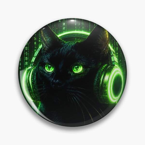 Item preview, Cyberpunk Hacker Cat Digital Rain designed and sold by Moodprint5.