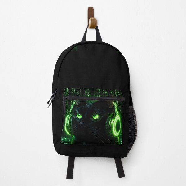 Item preview, Cyberpunk Hacker Cat Digital Rain designed and sold by Moodprint5.