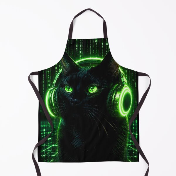 Item preview, Cyberpunk Hacker Cat Digital Rain designed and sold by Moodprint5.