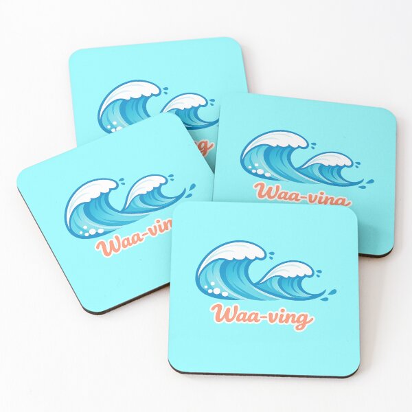Item preview, Waa-ving Cute Minimalist Ocean Wave Design | Kawaii Beach Aesthetic Sticker & T-Shirt designed and sold by designbyuzi.