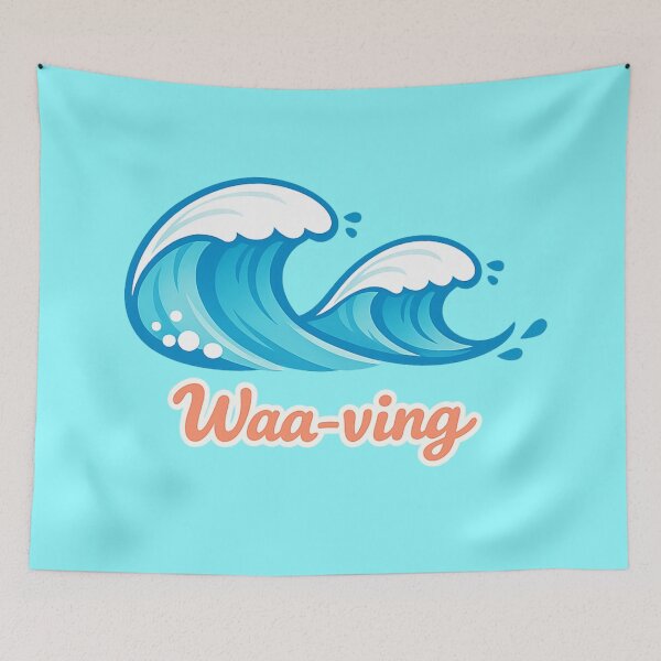 Item preview, Waa-ving Cute Minimalist Ocean Wave Design | Kawaii Beach Aesthetic Sticker & T-Shirt designed and sold by designbyuzi.