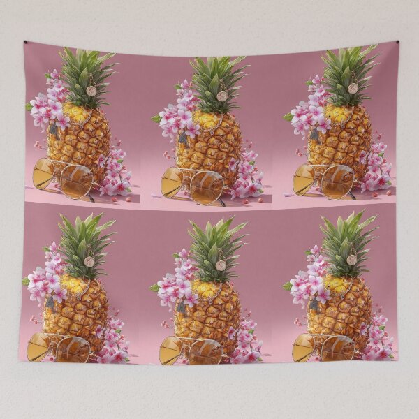 Item preview, Pineapple Tropical Fruits and Flowers designed and sold by Grafititee.
