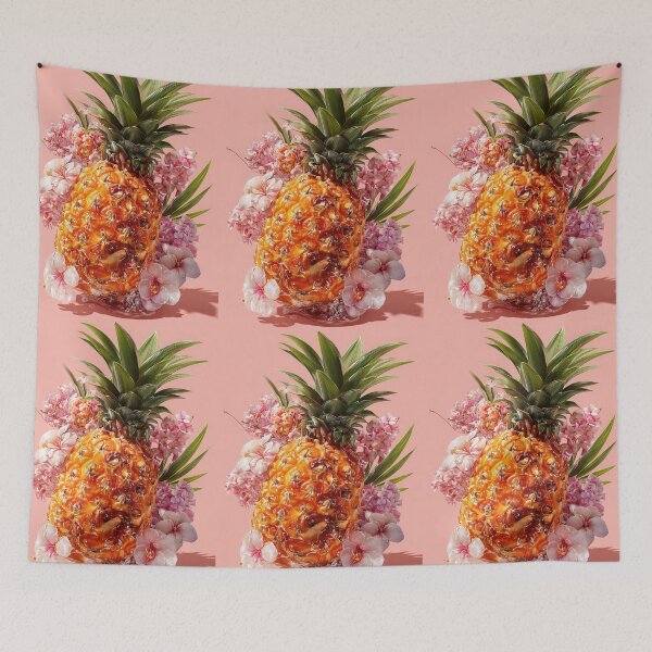 Item preview, Pineapple Tropical Fruits and Flowers designed and sold by Grafititee.