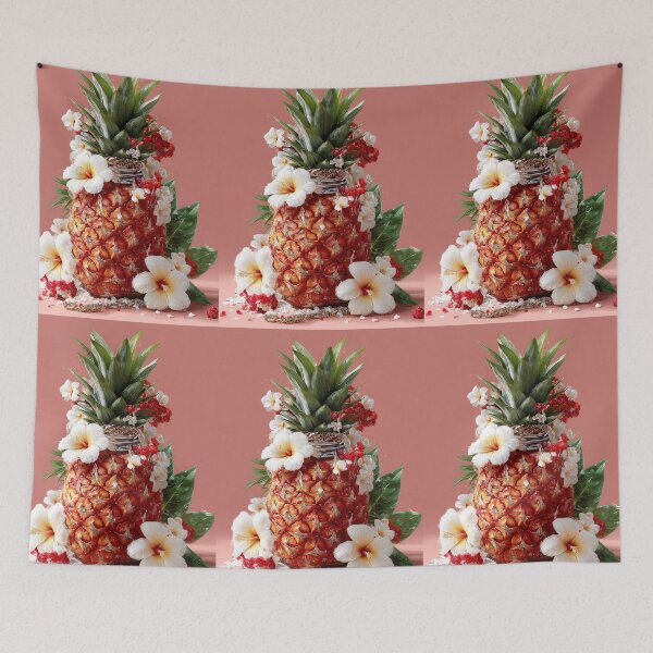 Item preview, Pineapple Tropical Fruits and Flowers designed and sold by Grafititee.