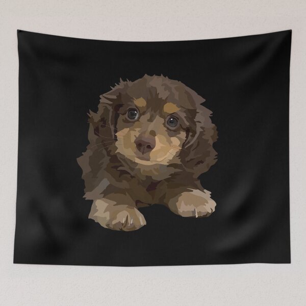 Item preview, Chocolate Long Haired Dachshund designed and sold by Just-Arts-4U.