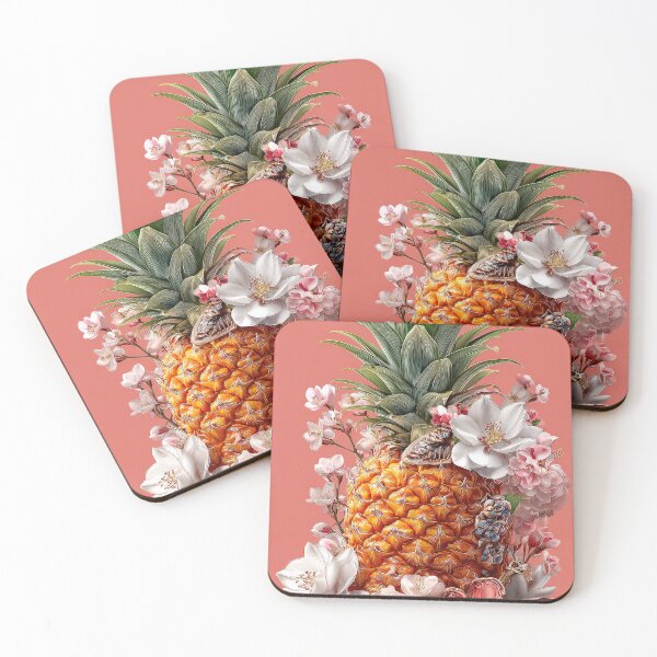 Item preview, Pineapple Tropical Fruits and Flowers designed and sold by Grafititee.