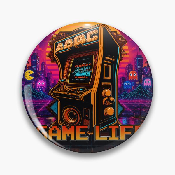 Item preview, Retro Arcade Game Life | Neon Synthwave Gaming Artwork designed and sold by Fei Long Design Hub.