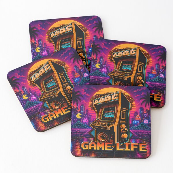 Item preview, Retro Arcade Game Life | Neon Synthwave Gaming Artwork designed and sold by Fei Long Design Hub.
