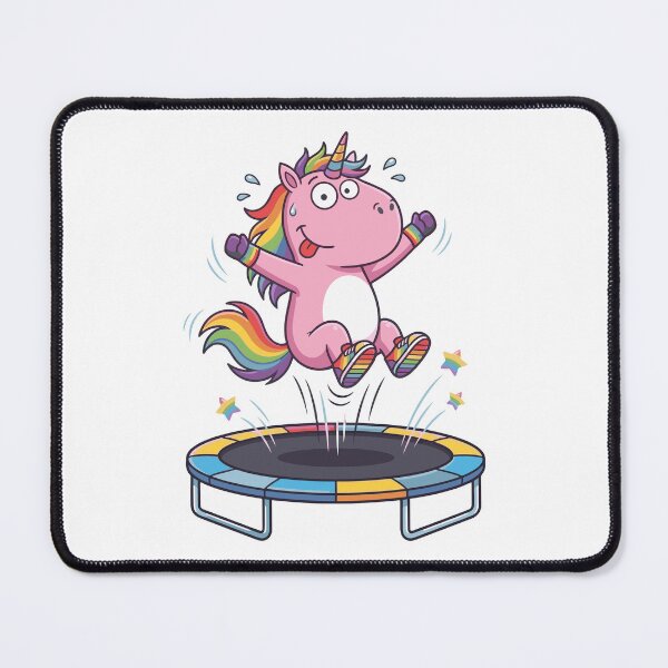 Item preview, Cute pink unicorn Trampolining Rainbow design, Sports Gift designed and sold by BobaTeeStore.