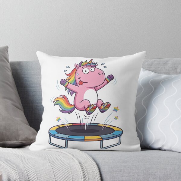 Item preview, Cute pink unicorn Trampolining Rainbow design, Sports Gift designed and sold by BobaTeeStore.