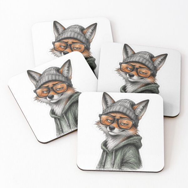 Item preview, Stylish Fox With Oversized Glasses designed and sold by Snurly.