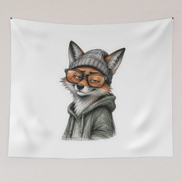 Item preview, Stylish Fox With Oversized Glasses designed and sold by Snurly.