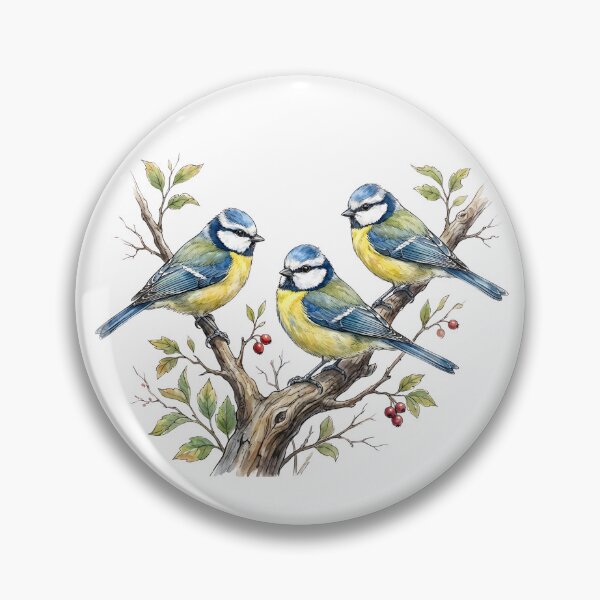 Item preview, Trio Blue Tits designed and sold by Tiffany Roy.