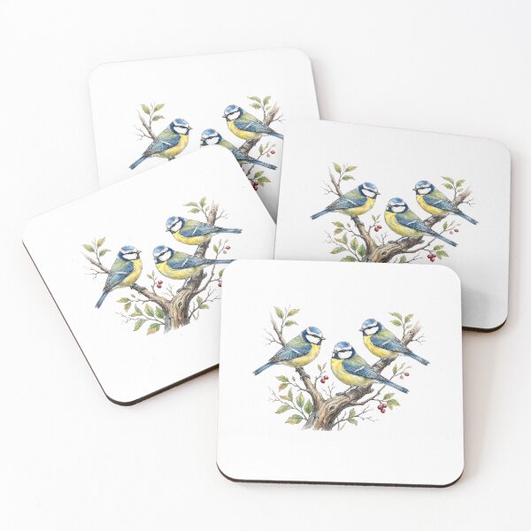 Item preview, Trio Blue Tits designed and sold by Roy & Tiffany.