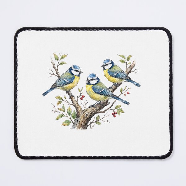 Item preview, Trio Blue Tits designed and sold by Roy & Tiffany.