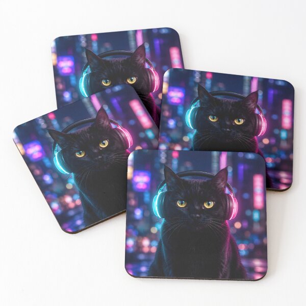 Item preview, Neon Synthwave Gamer Cat Art designed and sold by Moodprint5.