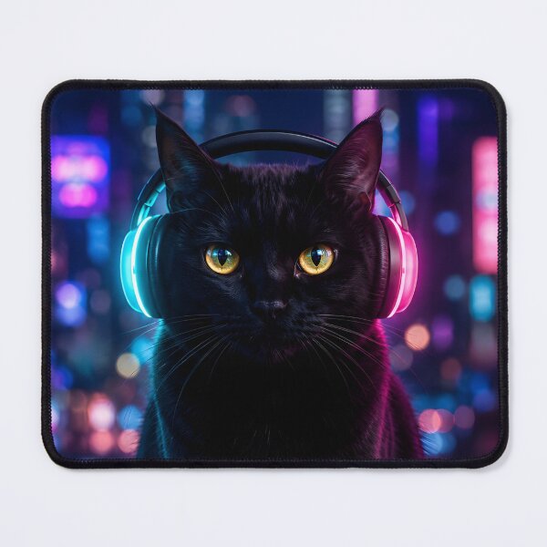 Item preview, Neon Synthwave Gamer Cat Art designed and sold by Moodprint5.