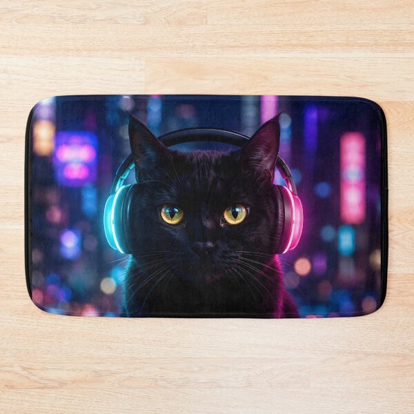 Item preview, Neon Synthwave Gamer Cat Art designed and sold by Moodprint5.