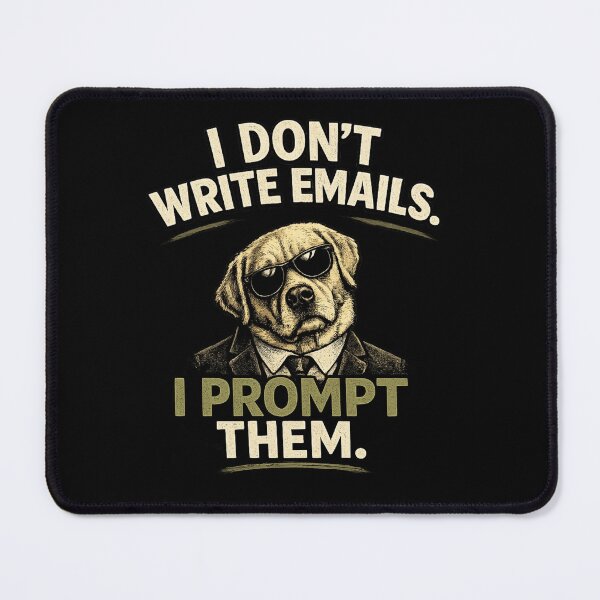 Item preview, I Don’t Write Emails I Prompt Them – Funny AI Dog Office Humor designed and sold by Made You Smirk.
