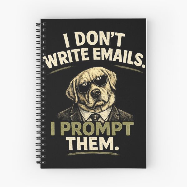 Item preview, I Don’t Write Emails I Prompt Them – Funny AI Dog Office Humor designed and sold by Made You Smirk.