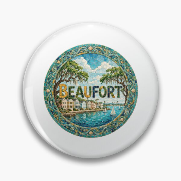 Item preview, Beaufort Waterfront Mosaic Travel Sticker Summer Souvenir designed and sold by Imaginarium of Chaos falcon88 .