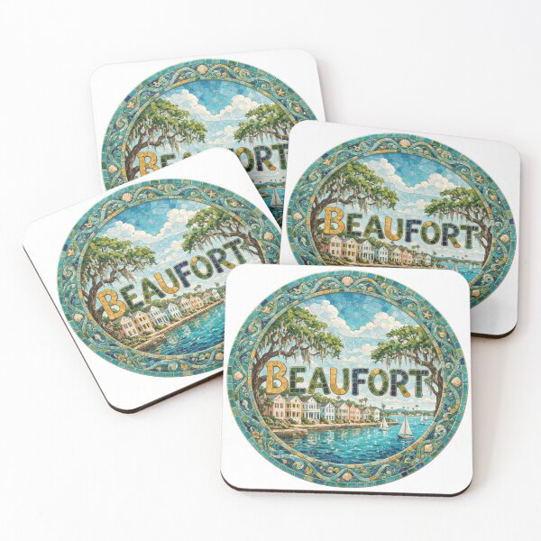 Item preview, Beaufort Waterfront Mosaic Travel Sticker Summer Souvenir designed and sold by Imaginarium of Chaos falcon88 .