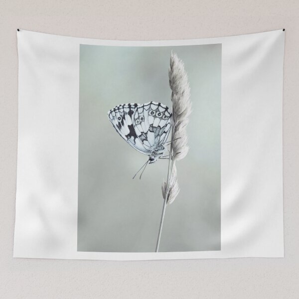 Item preview, Minimalist Marbled White Butterfly on Grass Art designed and sold by Catrinann.