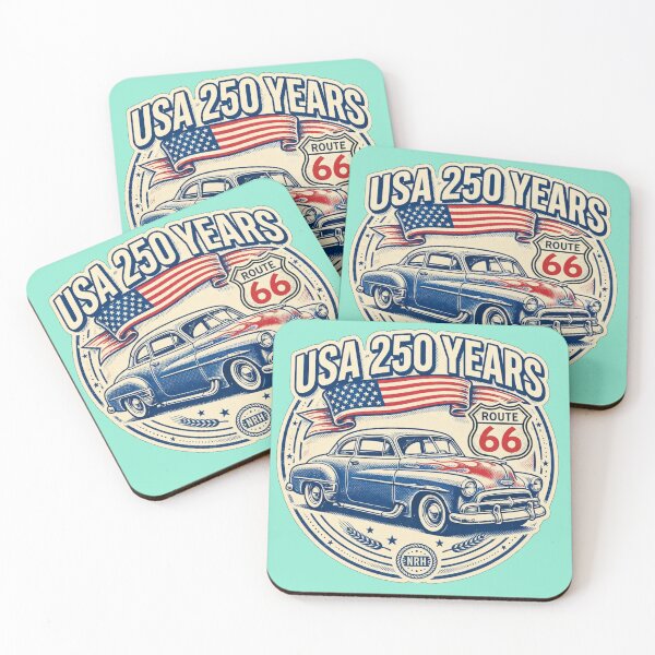 Item preview, USA 250 Years Route 66 Retro Vintage Car designed and sold by Normandy Road Heritage.