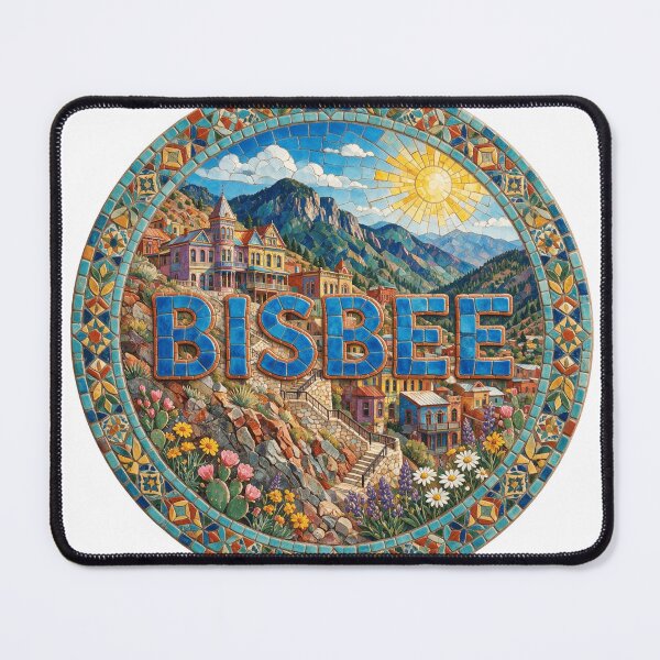 Item preview, Bisbee Mountain Town Mosaic Travel Sticker Summer Souvenir designed and sold by Imaginarium of Chaos falcon88 .