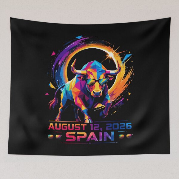 Item preview, Spain Total Solar Eclipse August 12 2026 - Spanish Bull Ring Of Fire Art designed and sold by DreamPup.