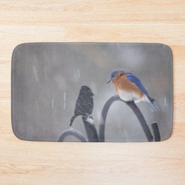 Item preview, Bluebird in NY winter with snow falling designed and sold by Perspective Wings.