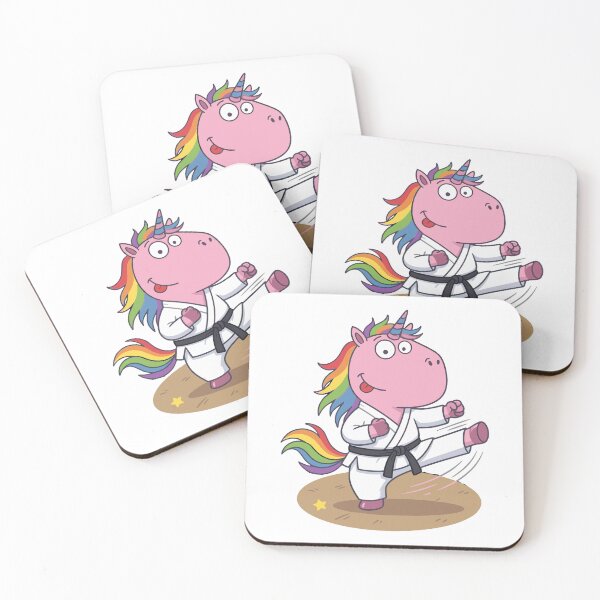 Item preview, Cute pink unicorn Karate Rainbow design, Sports Gift designed and sold by BobaTeeStore.