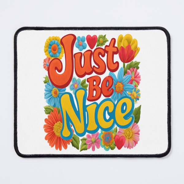 Item preview, Just Be Nice | Retro 70s Hearts and Flowers Vintage Kindness Design designed and sold by Ignorant-Artist.