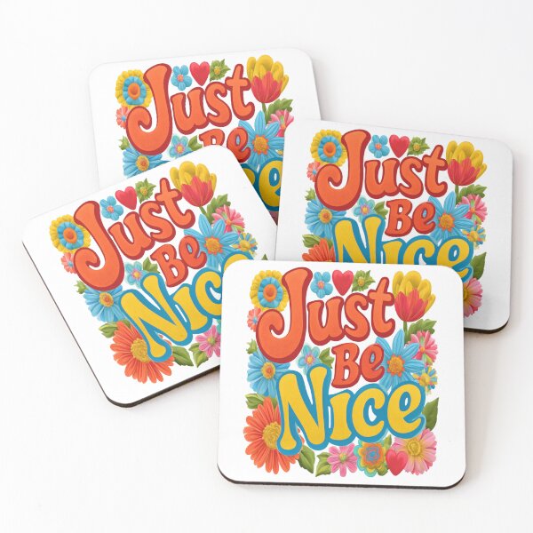 Item preview, Just Be Nice | Retro 70s Hearts and Flowers Vintage Kindness Design designed and sold by Ignorant-Artist.