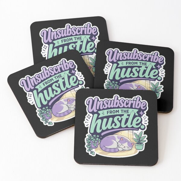 Item preview, Unsubscribe From The Hustle Cute Sleeping Cat Aesthetic designed and sold by Cat Meme Fund.