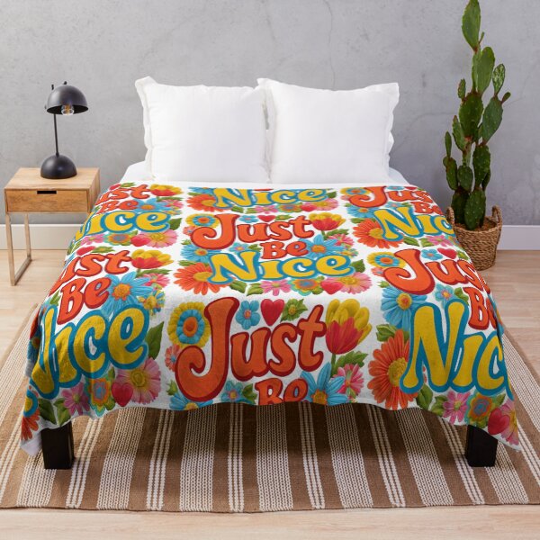 Item preview, Just Be Nice | Retro 70s Hearts and Flowers Vintage Kindness Design designed and sold by Ignorant-Artist.