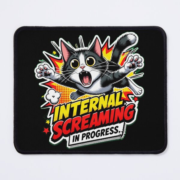 Item preview, Internal Screaming Cat Funny Comic Pop Art Design designed and sold by Cat Meme Fund.