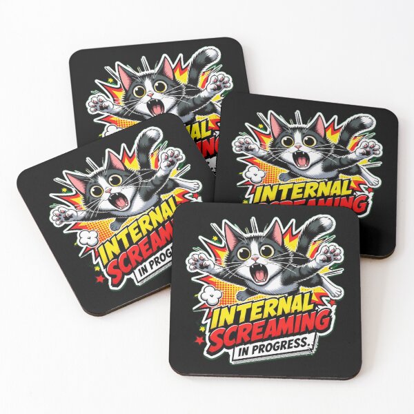 Item preview, Internal Screaming Cat Funny Comic Pop Art Design designed and sold by Cat Meme Fund.